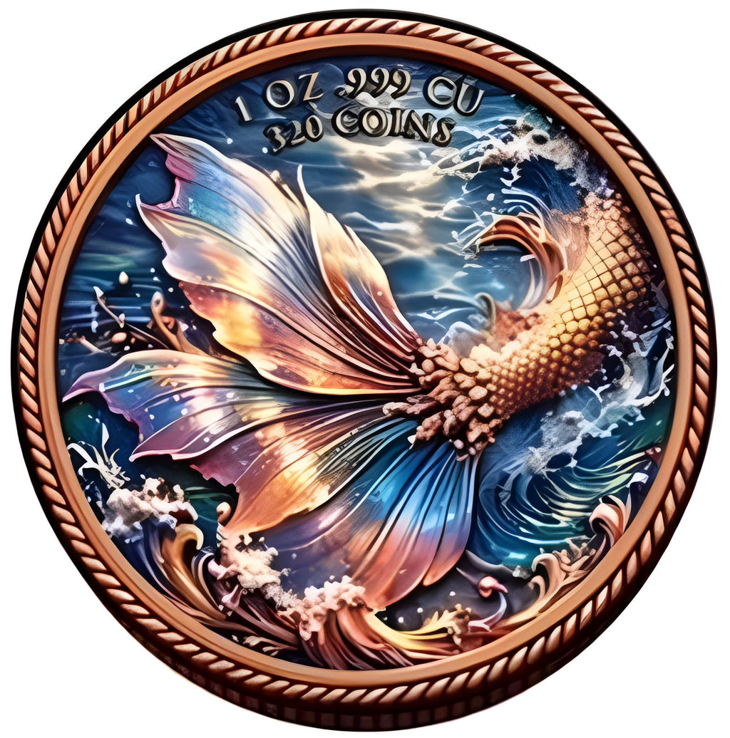 Ocean's Eternal Love Mermaid 1 oz Copper
