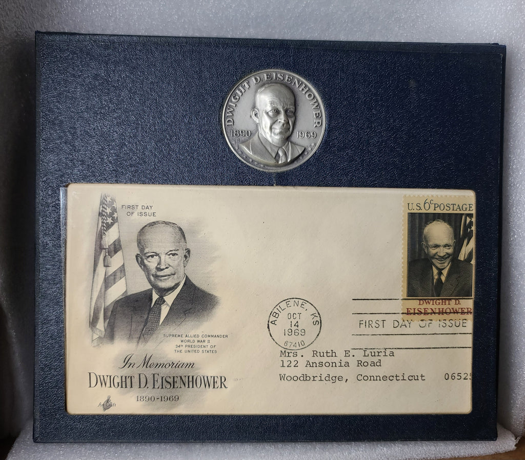 1969 Dwight D Eisenhower 92.5 Silver Commemorative Medal 1.25oz ASW