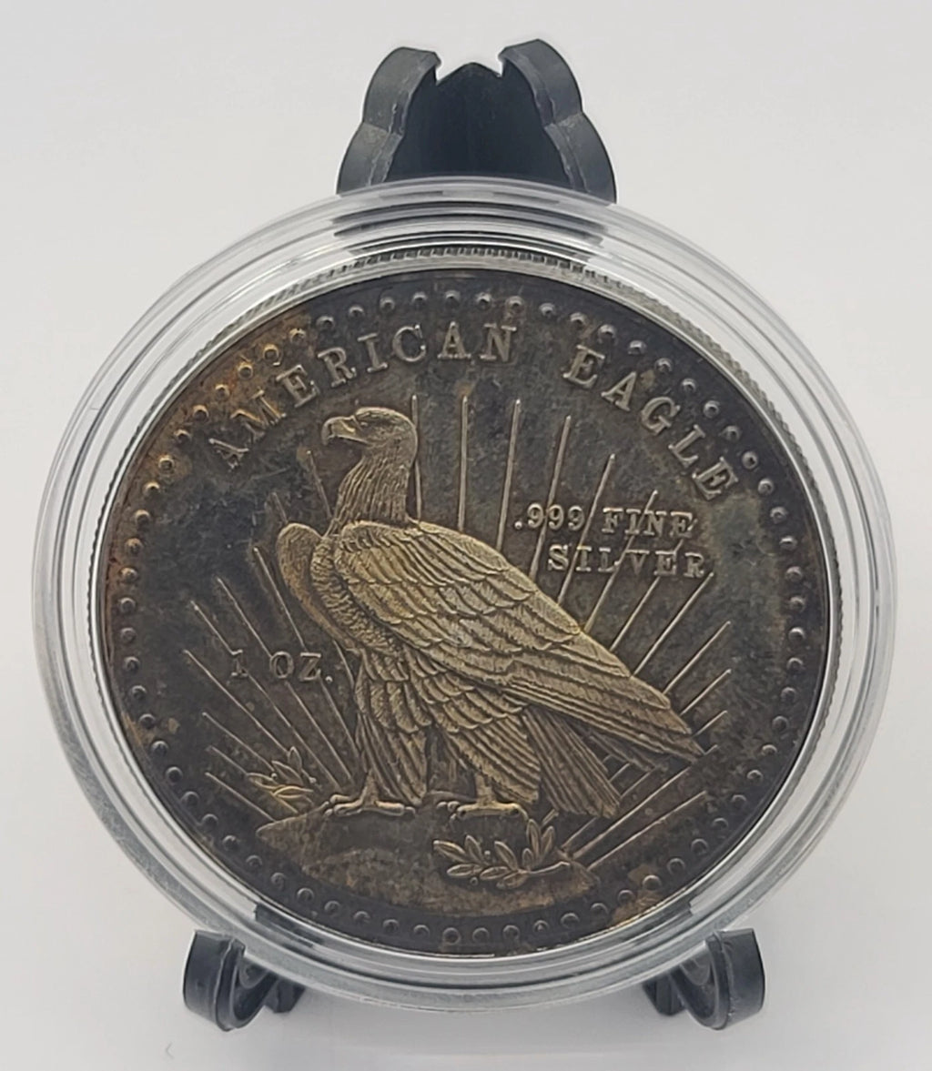 1981 World Wide Mint American Eagle 1oz 999 FINE Silver art bar round