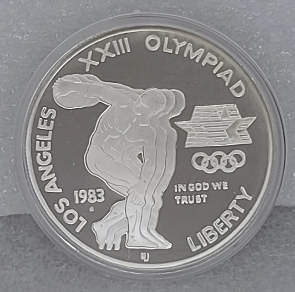 1983 UNITED STATES LOS ANGELES 23RD OLYMPICS OLD PROOF SILVER DOLLAR COIN