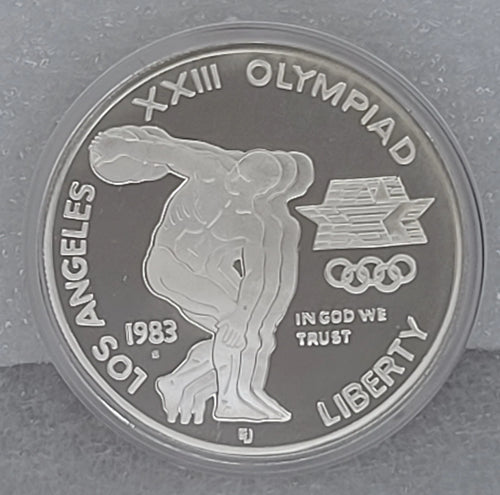 1983 UNITED STATES LOS ANGELES 23RD OLYMPICS OLD PROOF SILVER DOLLAR COIN