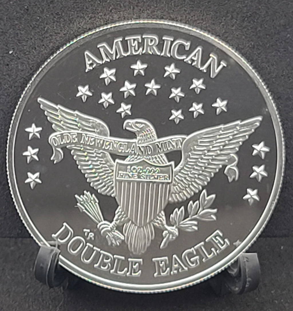 1984 Olde New England Mint Double Eagle Proof Round 1 Troy oz.999 Silver/Capsule