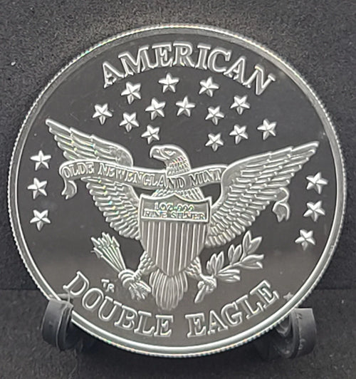 1984 Olde New England Mint Double Eagle Proof Round 1 Troy oz.999 Silver/Capsule