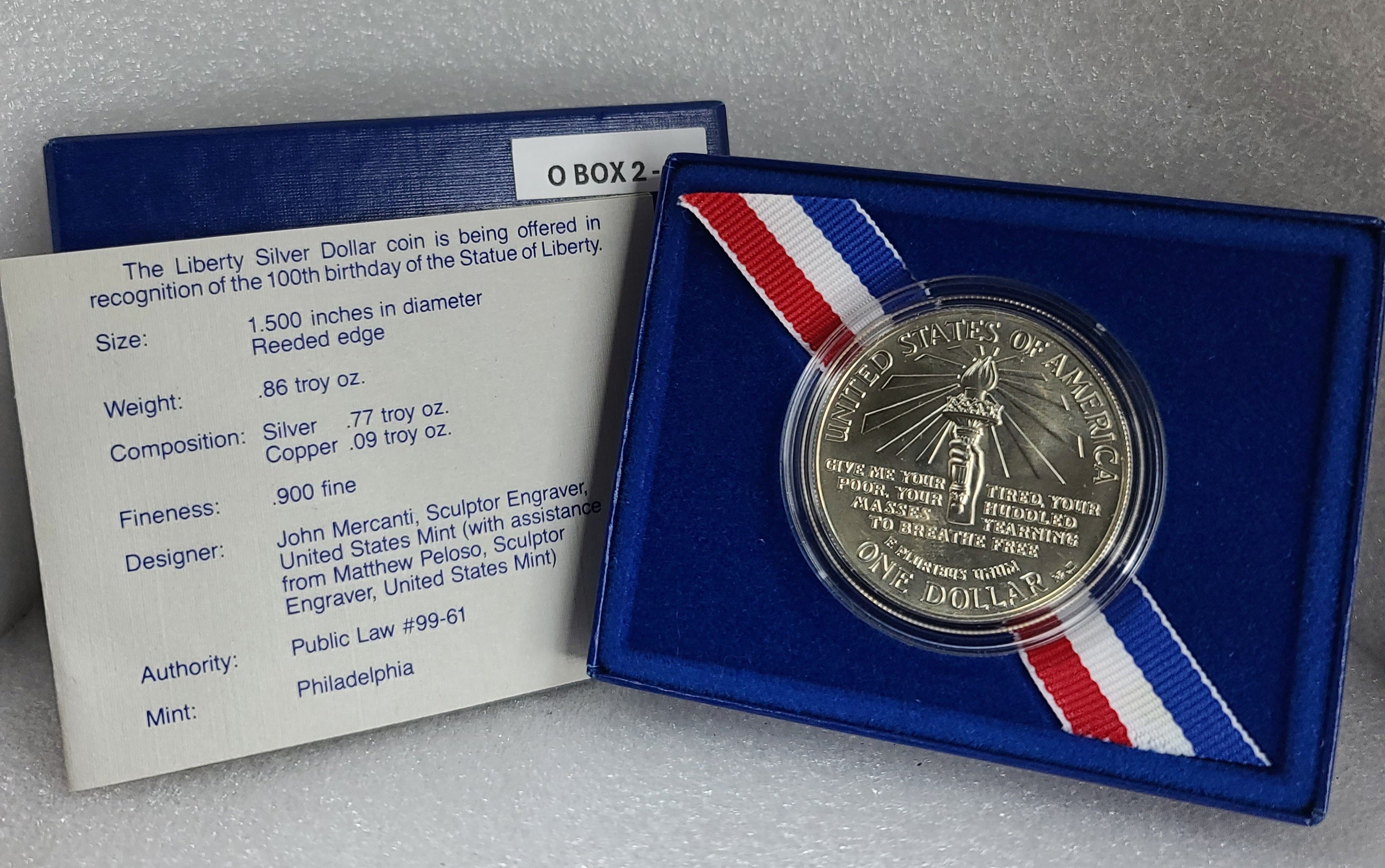 1986 us Liberty Ellis Island One Dollar Silver Proof Commemorative Coin $1