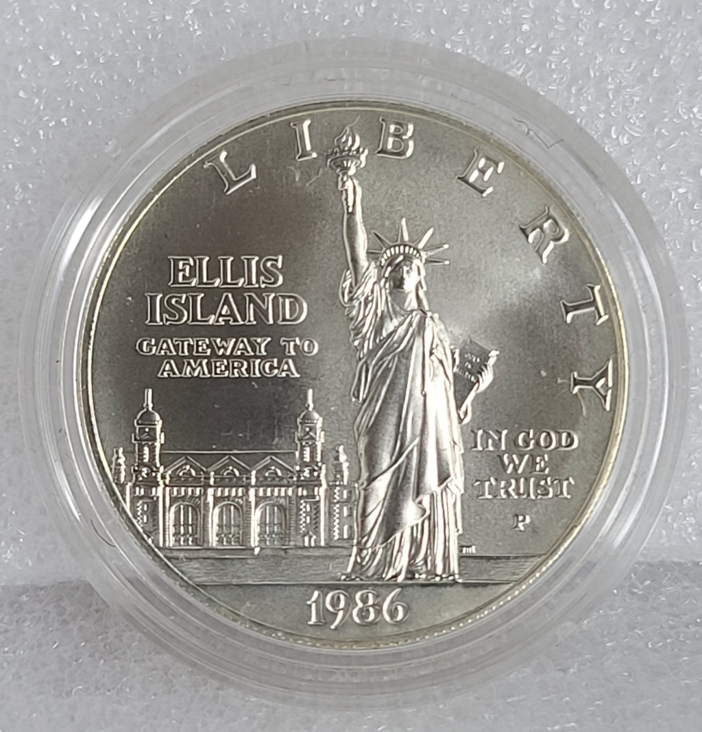 1986 us Liberty Ellis Island One Dollar Silver Proof Commemorative Coin $1