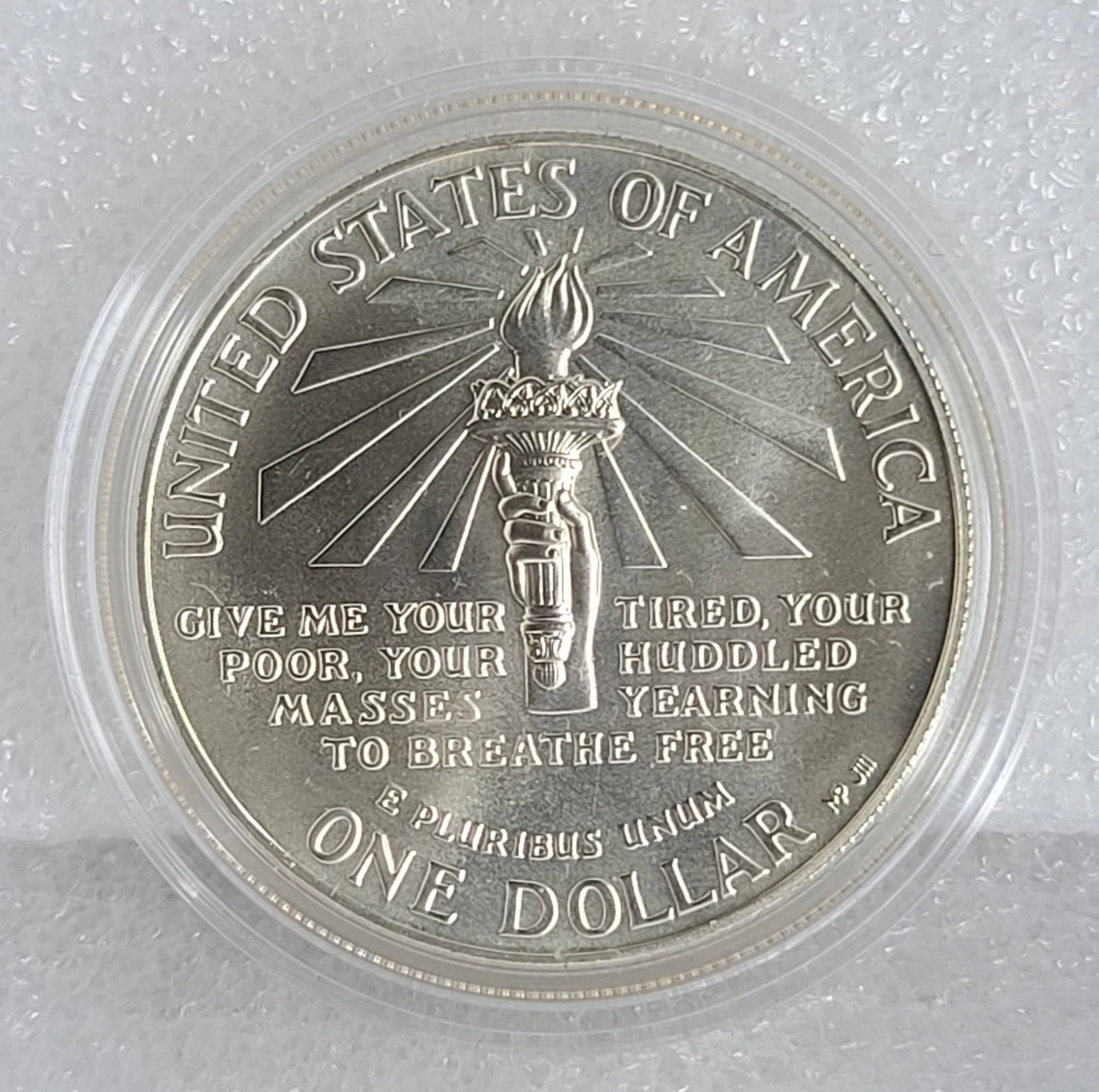 1986 us Liberty Ellis Island One Dollar Silver Proof Commemorative Coin $1