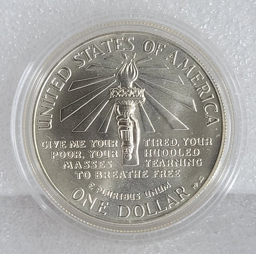 1986 us Liberty Ellis Island One Dollar Silver Proof Commemorative Coin $1