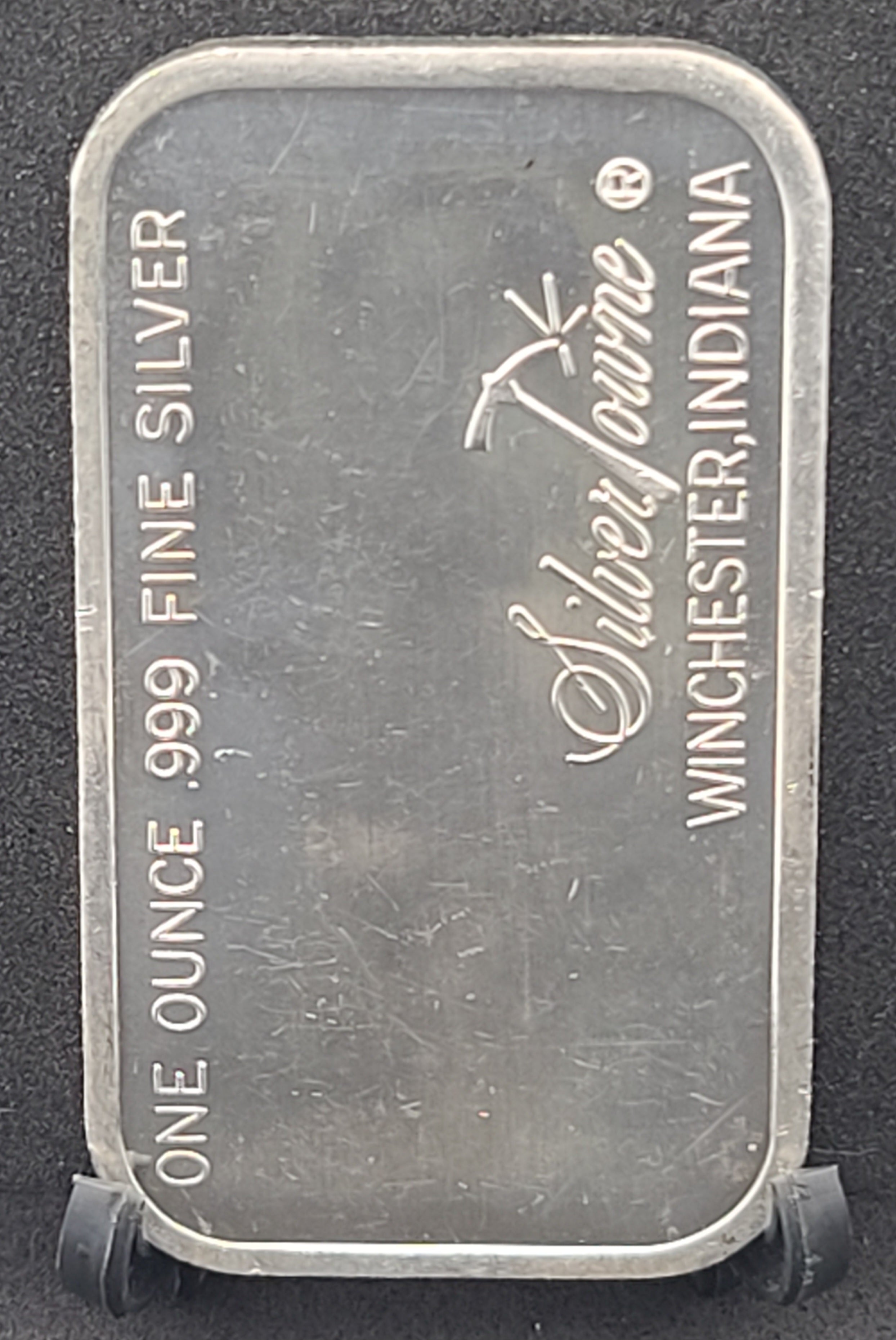 1987 Silver Towne Merry Christmas Santa Face Silver Art Bar
