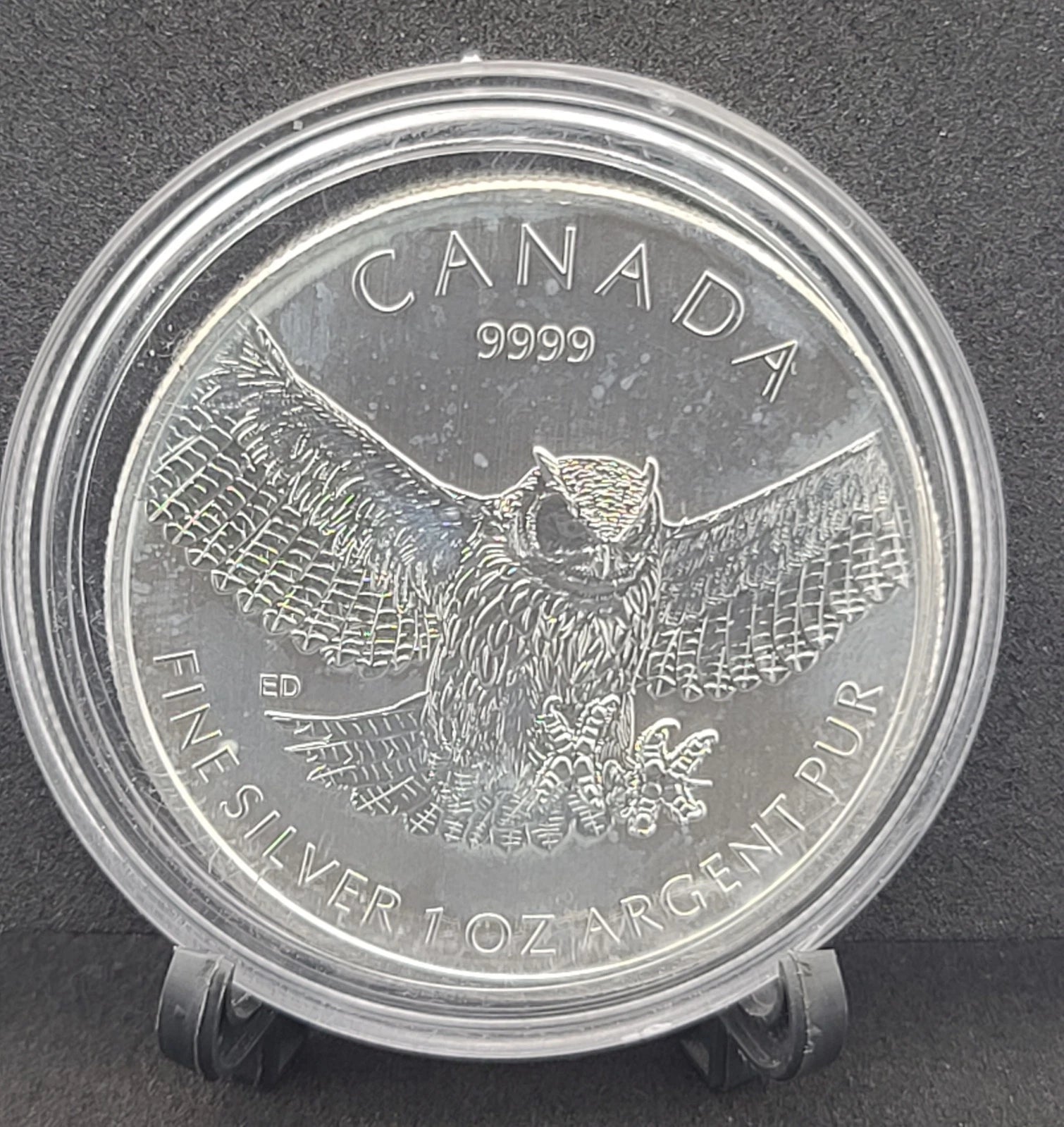 2015 Canadian Owl $5 1 oz .9999 Fine Silver Reverse Proof-Like Coin "Beautiful"