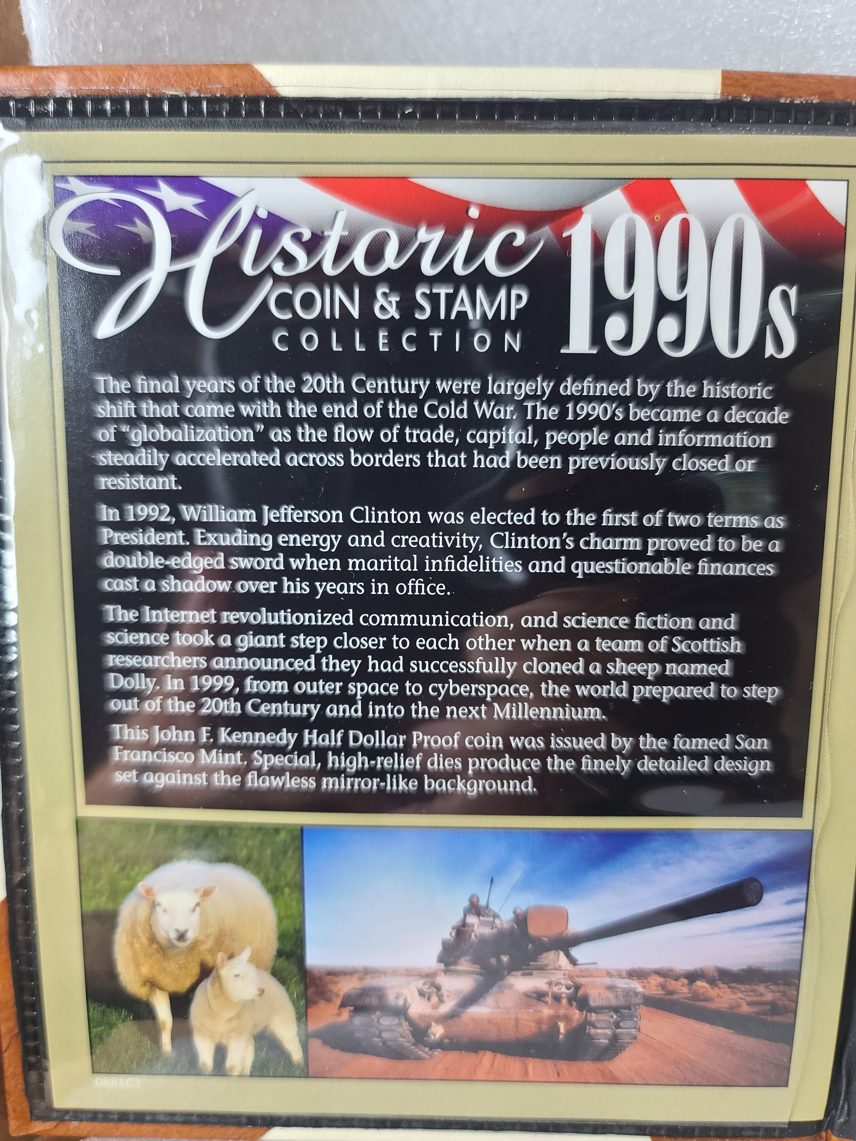 1990's Commemorative Coin & Stamp JFK Kennedy Half Dollar & Stamp 1992