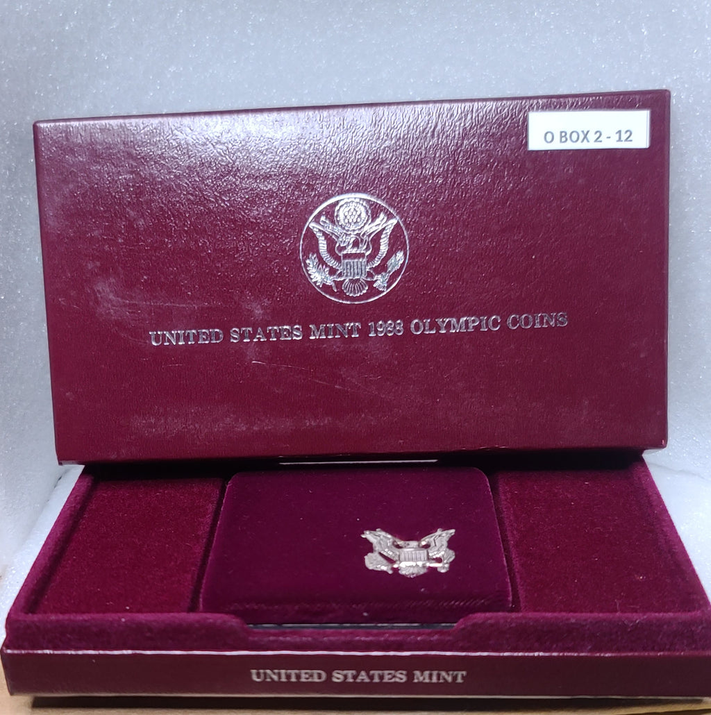 1988 US Olympics Proof Silver Dollar Coin With Box and COA