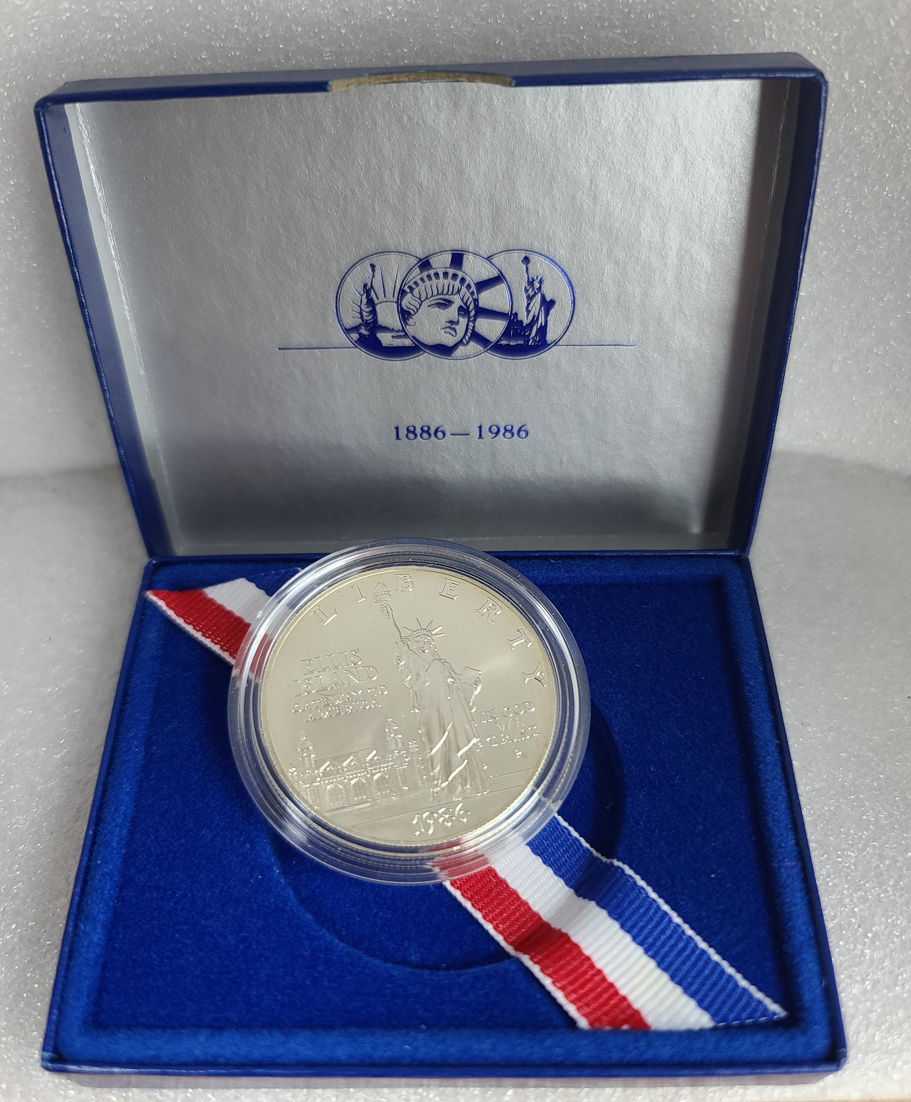 1986 us Liberty Ellis Island One Dollar Silver Proof Commemorative Coin $1