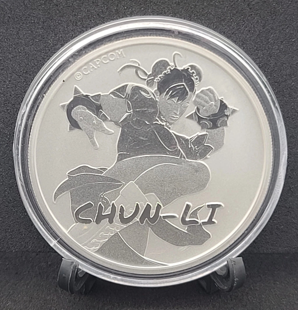 CHUN LI STREET FIGHTER 2022 1 oz Pure Silver BU Coin in Capsule - Tuvalu- Perth