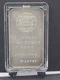 Engelhard Commercial TONER 1 Troy Ounce .999 Silver Bar #F129727