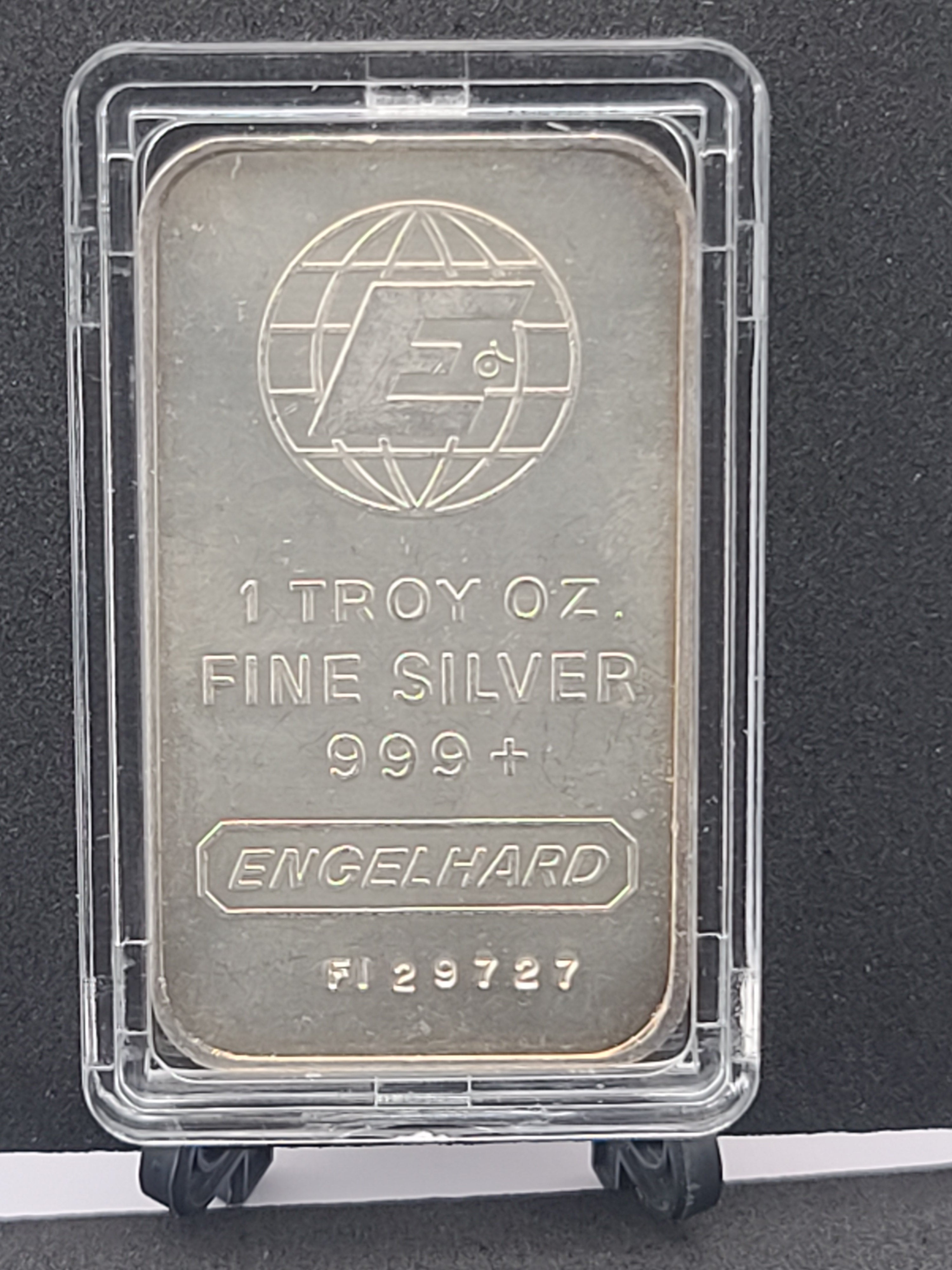 Engelhard Commercial TONER 1 Troy Ounce .999 Silver Bar #F129727