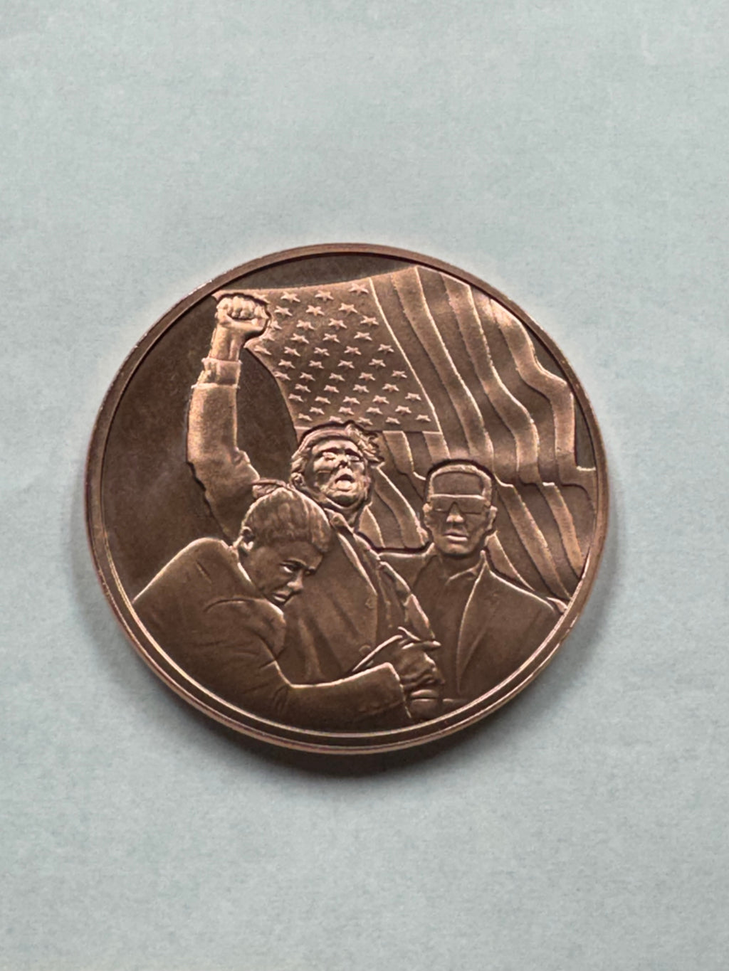 DONALD TRUMP FIGHT! .999 1 OZ COPPER BULLION ROUND