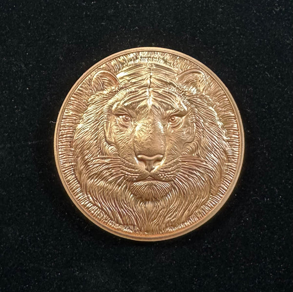 2025 5oz Nature's Tiger Ultra High Relief Copper Round Encapsulate￼