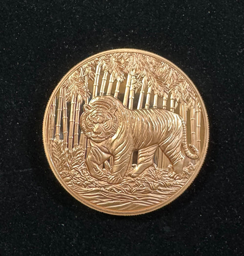 2025 5oz Nature's Tiger Ultra High Relief Copper Round Encapsulate￼