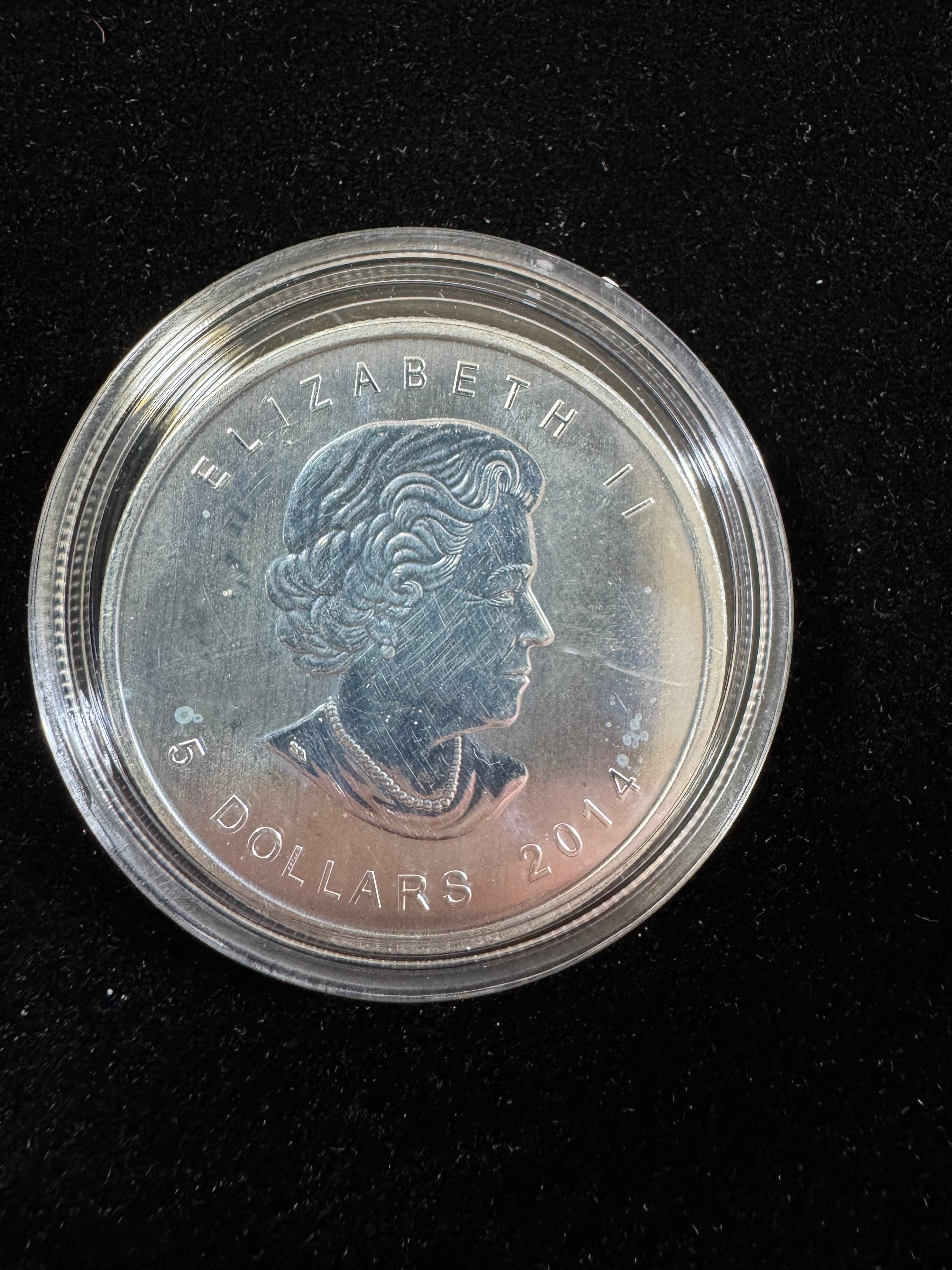 2014 CANADA UK Queen Elizabeth II BALD EAGLE Wildlife 1OZ Silver $5 Coin
