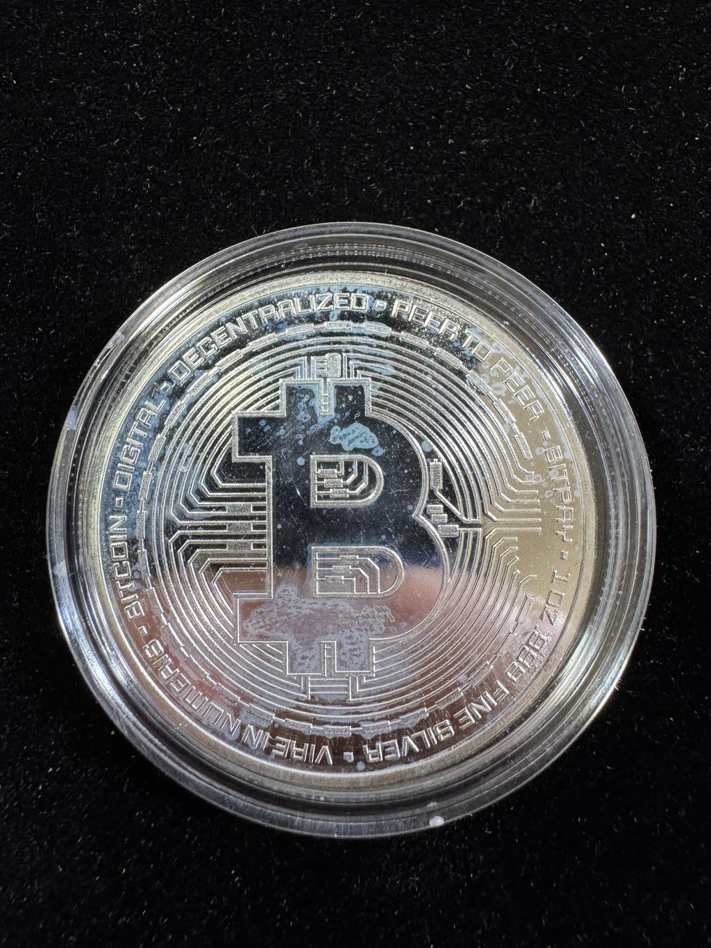 Bitcoin 1 Troy Ounce .999 Fine Silver Round UNC Bitcoin mining reverse