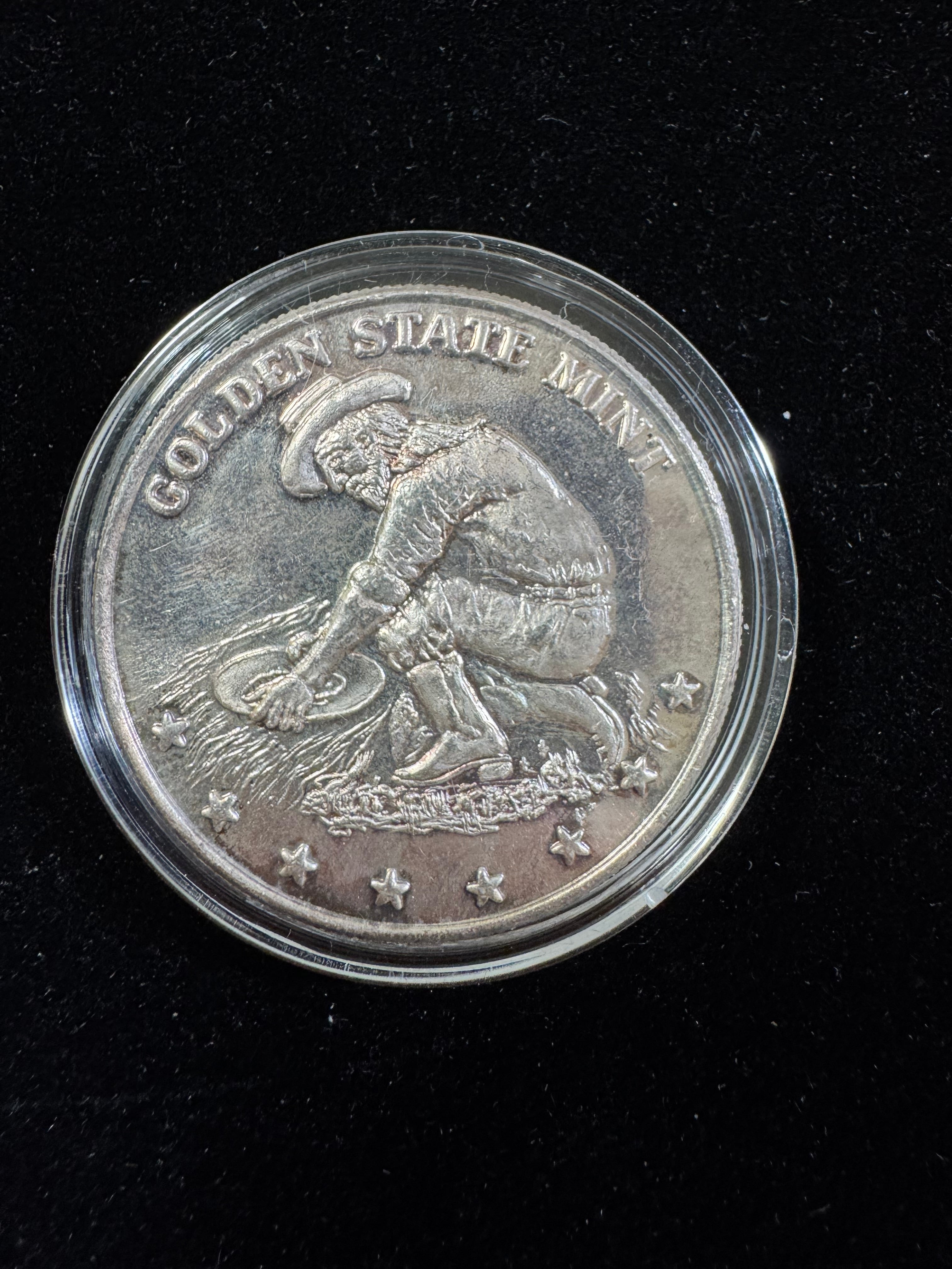 Prospector 1oz Silver .999 coin with toning