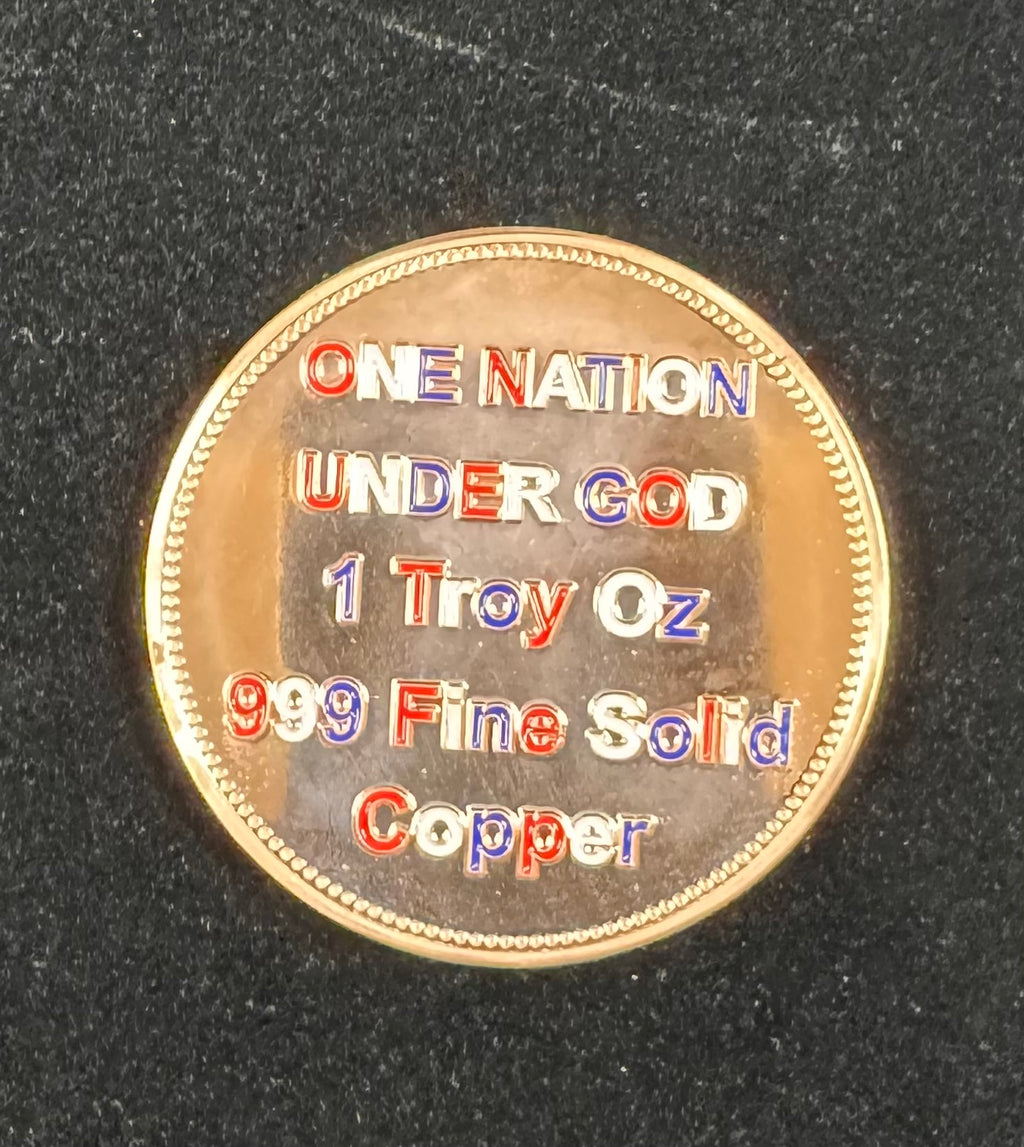 2026 5 Oz .999 COPPER *Defending Our Country One Nation Under GOD COLORIZED