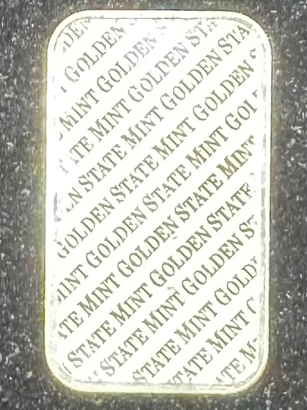 Golden State Mint 1 Troy Oz .999 Silver Bar.  Vintage Bar
