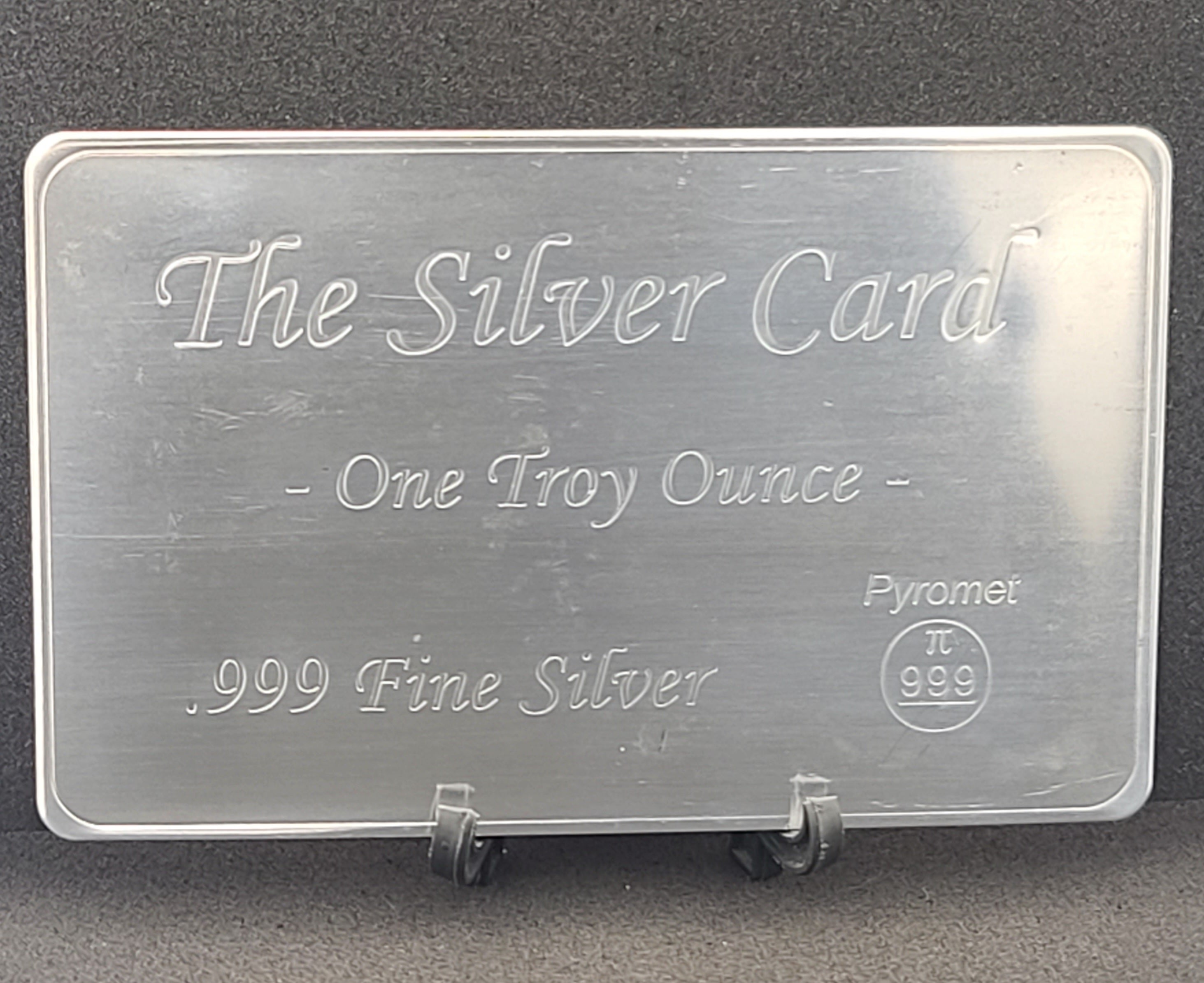Pyromet 1 Troy Oz Silver Card .999 Fine Silver Bullion w/ COA