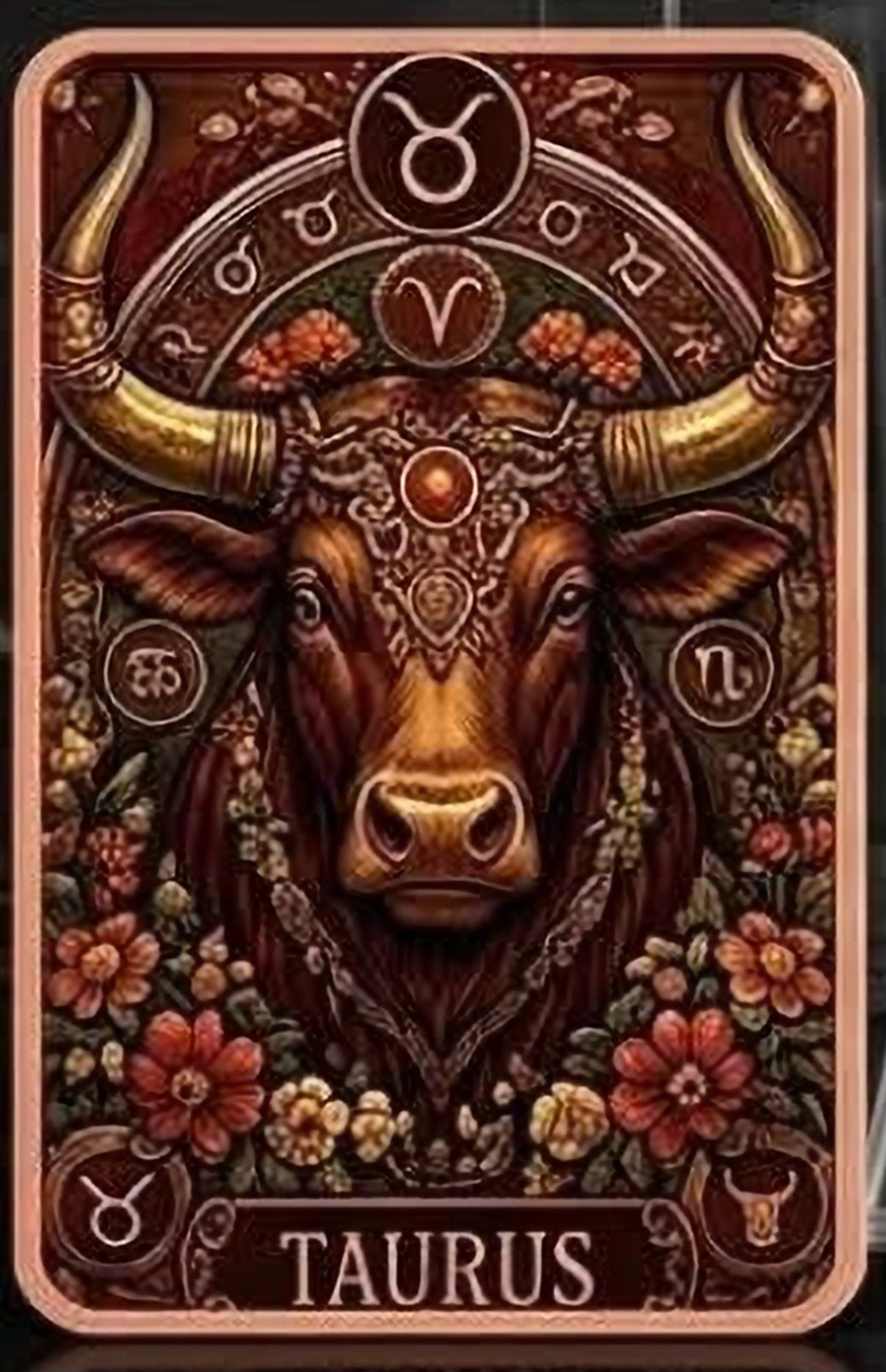 5oz Copper Vintage Taurus Zodiac Astrology Art Bar in Capsule