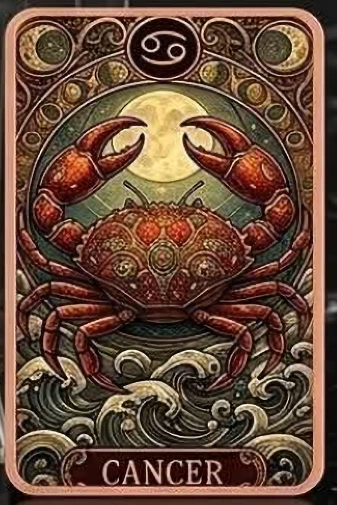 5oz Copper Vintage Cancer Zodiac Astrology Art Bar in Capsule