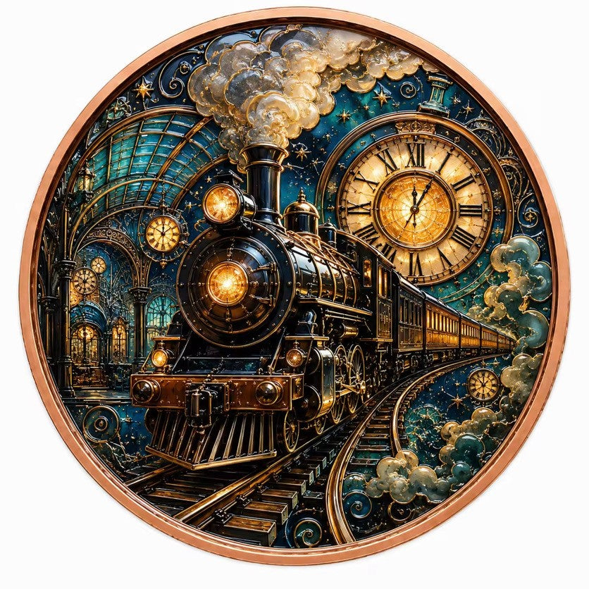 Time Traveler Express Train Ultra High Relief Copper Coin 5oz .999