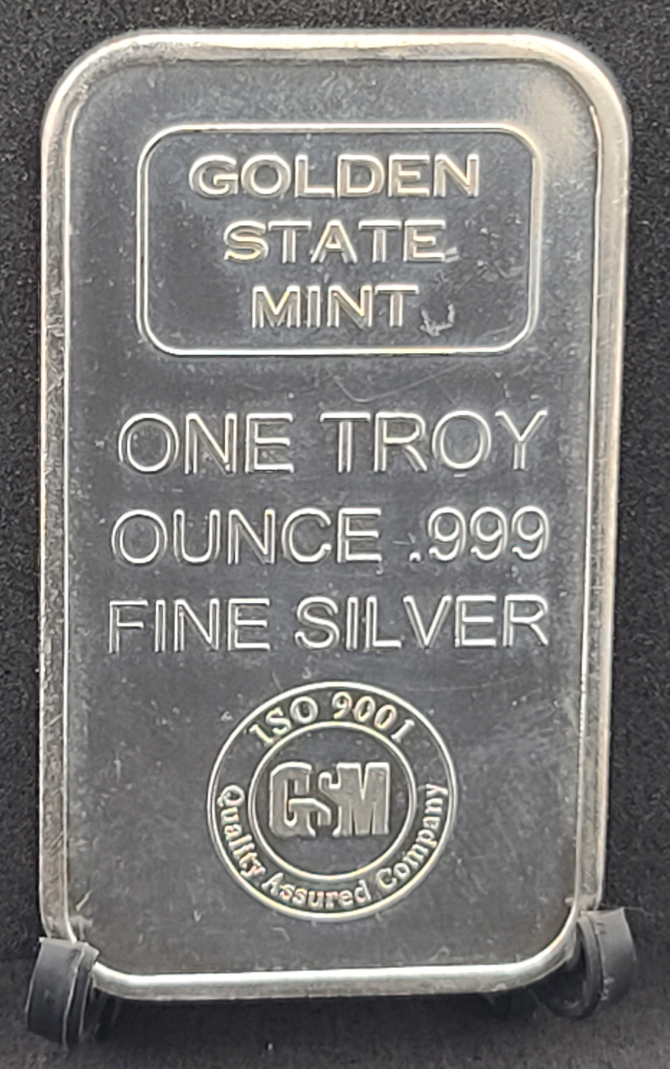 Vintage 1 oz .999 *FINE SILVER BAR One Troy Ounce GOLDEN STATE MINT