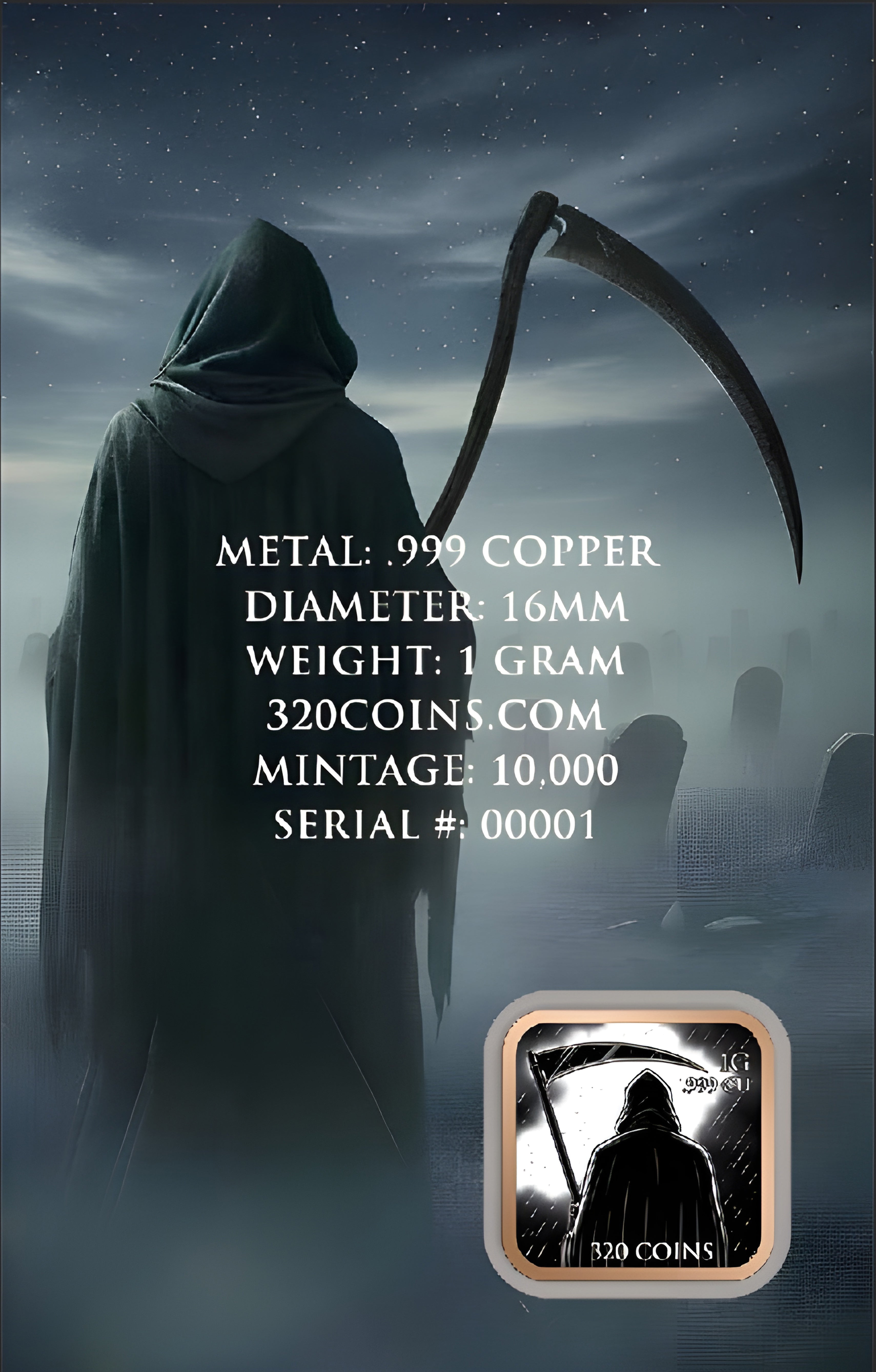 Gram Reaper 1g .999 Copper Card